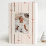 "Lines of Bows" - Holiday Cards in Cider by Ellen Schlegelmilch - Folded Card