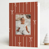 "Lines of Bows" - Holiday Cards in Spice by Ellen Schlegelmilch - Folded Card