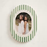 "Vintage Stripes" - Holiday Cards in Evergreen by Teju Reval - Front