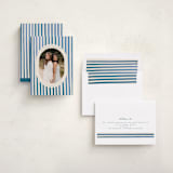 "Vintage Stripes" - Holiday Cards in Blue Jay by Teju Reval - Assembled