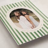 "Vintage Stripes" - Holiday Cards in Evergreen by Teju Reval - Detail
