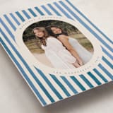 "Vintage Stripes" - Holiday Cards in Blue Jay by Teju Reval - Detail