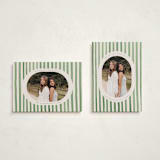 "Vintage Stripes" - Holiday Cards in Evergreen by Teju Reval - Photo Orientation Options