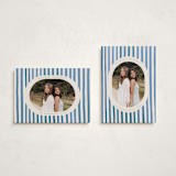 "Vintage Stripes" - Holiday Cards in Blue Jay by Teju Reval - Photo Orientation Options