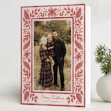 "Boho Holiday" - Holiday Cards in Berry by Chris Griffith - Folded Card
