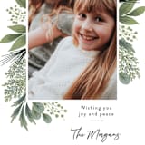 "Crimson Holiday" - Holiday Cards in Moss by Kimberly Morgan - Detail