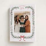 "Festive Vine" - Holiday Cards in Crimson by Susan Moyal - Folded Card