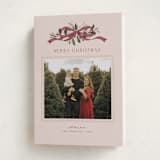"Greenery Swag" - Holiday Cards in Mulberry by Everett Paper Goods - Folded Card