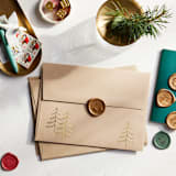 "plain and clean" - Holiday Cards in Berry by Roxanne Fay - Real-Foil Envelopes & Wax Seals