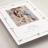 "Preppy Bow Border" - Holiday Cards in Holly Berry by Susan Zinader - Detail