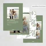 "Holiday Vines" - Holiday Cards in Sage by Anne Ciotola - Back of Card Options