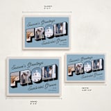 "Vintage Postcard" - Holiday Cards in Sky by Claudia Orengo - Formats Available