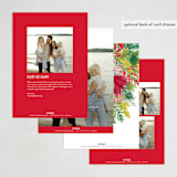 "Tropical Pines Frame" - Holiday Cards in Strawberry Punch by Shiny Penny Studio - Back of Card Options