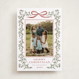 "Laurel Wreath" - Holiday Cards in Holly Berry by Wildfield Paper Co - Front