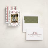 "Laurel Wreath" - Holiday Cards in Holly Berry by Wildfield Paper Co - Assembled
