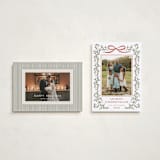 "Laurel Wreath" - Holiday Cards in Holly Berry by Wildfield Paper Co - Photo Orientation Options