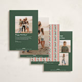 "Festive Block Print" - Holiday Cards in Caramel by Teju Reval - Back of Card Options