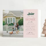 "Classic New Home" - Holiday Cards in Blush by Everett Paper Goods - Folded Card