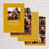 "Cheerful Grid" - Holiday Cards in Mustard by Wendy Chung - Back of Card Options