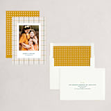 "Cheerful Grid" - Holiday Cards in Mustard by Wendy Chung - Assembled