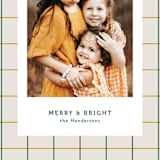 "Cheerful Grid" - Holiday Cards in Mustard by Wendy Chung - Detail