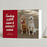 "Dog Wishes" - Holiday Cards in Cardinal by Ekko Studio - Folded Card