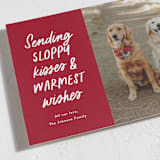 "Dog Wishes" - Holiday Cards in Cardinal by Ekko Studio - Detail