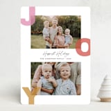 "Abstract Joy" - Holiday Cards in Winter Rose by Little Print Design - Front