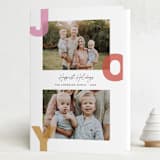 "Abstract Joy" - Holiday Cards in Winter Rose by Little Print Design - Folded Card