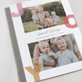"Abstract Joy" - Holiday Cards in Winter Rose by Little Print Design - Detail