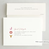 "Abstract Joy" - Holiday Cards in Winter Rose by Little Print Design - FREE Recipient Addressing