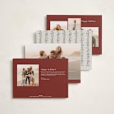 "Laurel Garland" - Holiday Cards in Mulled Wine by Everett Paper Goods - Back of Card Options