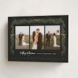 "Ribbon Garland" - Holiday Cards in Midnight by Elly - Folded Card