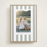 "Linen Stripes" - Holiday Cards in Sage by Angela Thompson - Front