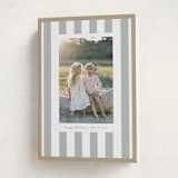 "Linen Stripes" - Holiday Cards in Sage by Angela Thompson - Folded Card