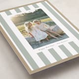 "Linen Stripes" - Holiday Cards in Sage by Angela Thompson - Detail