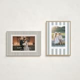"Linen Stripes" - Holiday Cards in Sage by Angela Thompson - Photo Orientation Options