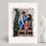"Ribbonly Frame" - Holiday Cards in Blush by Itsy Belle Studio - Front