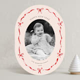 "Little Bows & Ribbon" - Holiday Cards in Candy Cane by Paula Pecevich - Front
