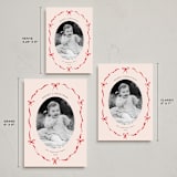 "Little Bows & Ribbon" - Holiday Cards in Candy Cane by Paula Pecevich - Formats Available