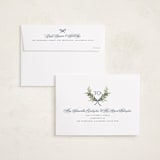 "Monogram Wreath" - Holiday Cards in Midnight by Melanie Kosuge - FREE Recipient Addressing