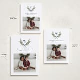 "Monogram Wreath" - Holiday Cards in Midnight by Melanie Kosuge - Formats Available