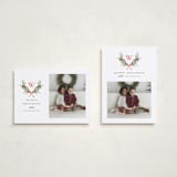 "Monogram Wreath" - Holiday Cards in Cardinal by Melanie Kosuge - Photo Orientation Options