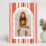 "Peppermint Stripe" - Holiday Cards in Peppermint by Robert and Stella - Front