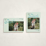 "Sleighs" - Holiday Cards in Turquoise by Megan Davis - Photo Orientation Options