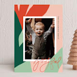"Festive Wishes" - Holiday Cards in Guava by Alicia Schultz - Front