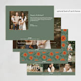 "California Poppy" - Holiday Cards in Evergreen by Katharine Watson - Back of Card Options