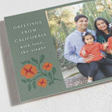 "California Poppy" - Holiday Cards in Evergreen by Katharine Watson - Detail