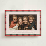 "Taffeta Tartan" - Holiday Cards in Holly Berry by Olivia Kanaley Inman - Front