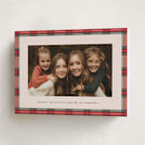 "Taffeta Tartan" - Holiday Cards in Holly Berry by Olivia Kanaley Inman - Folded Card